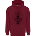 Sabre Tooth Tiger Skull Sword Mens 80% Cotton Hoodie Maroon