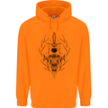 Sabre Tooth Tiger Skull Sword Mens 80% Cotton Hoodie Orange