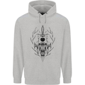 Sabre Tooth Tiger Skull Sword Mens 80% Cotton Hoodie Sports Grey
