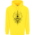 Sabre Tooth Tiger Skull Sword Mens 80% Cotton Hoodie Yellow