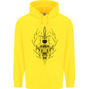 Sabre Tooth Tiger Skull Sword Mens 80% Cotton Hoodie Yellow