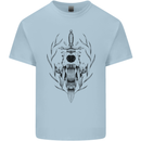 Sabre Tooth Tiger Skull Sword Mens Cotton T-Shirt Tee Top Light Blue