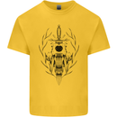 Sabre Tooth Tiger Skull Sword Mens Cotton T-Shirt Tee Top Yellow