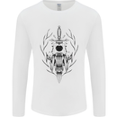Sabre Tooth Tiger Skull Sword Mens Long Sleeve T-Shirt White
