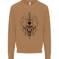 Sabre Tooth Tiger Skull Sword Mens Sweatshirt Jumper Caramel Latte