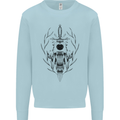 Sabre Tooth Tiger Skull Sword Mens Sweatshirt Jumper Light Blue