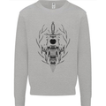 Sabre Tooth Tiger Skull Sword Mens Sweatshirt Jumper Sports Grey