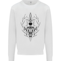 Sabre Tooth Tiger Skull Sword Mens Sweatshirt Jumper White