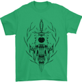 Sabre Tooth Tiger Skull Sword Mens T-Shirt Cotton Gildan Irish Green