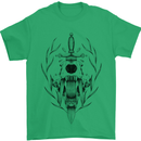 Sabre Tooth Tiger Skull Sword Mens T-Shirt Cotton Gildan Irish Green