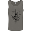Sabre Tooth Tiger Skull Sword Mens Vest Tank Top Charcoal