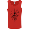 Sabre Tooth Tiger Skull Sword Mens Vest Tank Top Red