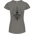 Sabre Tooth Tiger Skull Sword Womens Petite Cut T-Shirt Charcoal