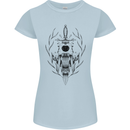 Sabre Tooth Tiger Skull Sword Womens Petite Cut T-Shirt Light Blue