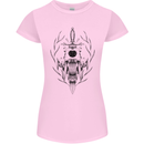 Sabre Tooth Tiger Skull Sword Womens Petite Cut T-Shirt Light Pink