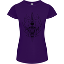 Sabre Tooth Tiger Skull Sword Womens Petite Cut T-Shirt Purple