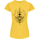 Sabre Tooth Tiger Skull Sword Womens Petite Cut T-Shirt Yellow