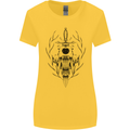 Sabre Tooth Tiger Skull Sword Womens Wider Cut T-Shirt Yellow