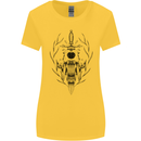 Sabre Tooth Tiger Skull Sword Womens Wider Cut T-Shirt Yellow