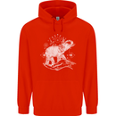 Sacral Style Elephant Meditation Tattoo Art Childrens Kids Hoodie Bright Red