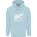 Sacral Style Elephant Meditation Tattoo Art Childrens Kids Hoodie Light Blue