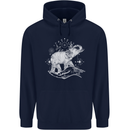 Sacral Style Elephant Meditation Tattoo Art Childrens Kids Hoodie Navy Blue