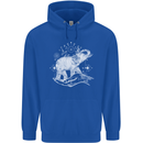 Sacral Style Elephant Meditation Tattoo Art Childrens Kids Hoodie Royal Blue
