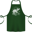 Sacral Style Elephant Meditation Tattoo Art Cotton Apron 100% Organic Forest Green