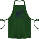 Sacral Style Elephant Meditation Tattoo Art Cotton Apron 100% Organic Forest Green