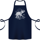 Sacral Style Elephant Meditation Tattoo Art Cotton Apron 100% Organic Navy Blue