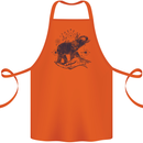 Sacral Style Elephant Meditation Tattoo Art Cotton Apron 100% Organic Orange