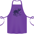 Sacral Style Elephant Meditation Tattoo Art Cotton Apron 100% Organic Purple