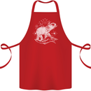Sacral Style Elephant Meditation Tattoo Art Cotton Apron 100% Organic Red