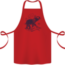 Sacral Style Elephant Meditation Tattoo Art Cotton Apron 100% Organic Red
