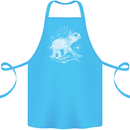 Sacral Style Elephant Meditation Tattoo Art Cotton Apron 100% Organic Turquoise