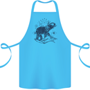 Sacral Style Elephant Meditation Tattoo Art Cotton Apron 100% Organic Turquoise