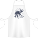 Sacral Style Elephant Meditation Tattoo Art Cotton Apron 100% Organic White