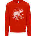 Sacral Style Elephant Meditation Tattoo Art Kids Sweatshirt Jumper Bright Red