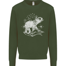 Sacral Style Elephant Meditation Tattoo Art Kids Sweatshirt Jumper Forest Green