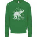 Sacral Style Elephant Meditation Tattoo Art Kids Sweatshirt Jumper Irish Green