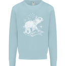 Sacral Style Elephant Meditation Tattoo Art Kids Sweatshirt Jumper Light Blue