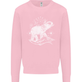 Sacral Style Elephant Meditation Tattoo Art Kids Sweatshirt Jumper Light Pink