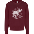 Sacral Style Elephant Meditation Tattoo Art Kids Sweatshirt Jumper Maroon