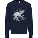 Sacral Style Elephant Meditation Tattoo Art Kids Sweatshirt Jumper Navy Blue