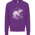 Sacral Style Elephant Meditation Tattoo Art Kids Sweatshirt Jumper Purple