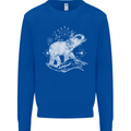 Sacral Style Elephant Meditation Tattoo Art Kids Sweatshirt Jumper Royal Blue