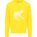 Sacral Style Elephant Meditation Tattoo Art Kids Sweatshirt Jumper Yellow