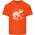 Sacral Style Elephant Meditation Tattoo Art Kids T-Shirt Childrens Orange