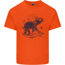Sacral Style Elephant Meditation Tattoo Art Kids T-Shirt Childrens Orange