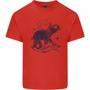 Sacral Style Elephant Meditation Tattoo Art Kids T-Shirt Childrens Red